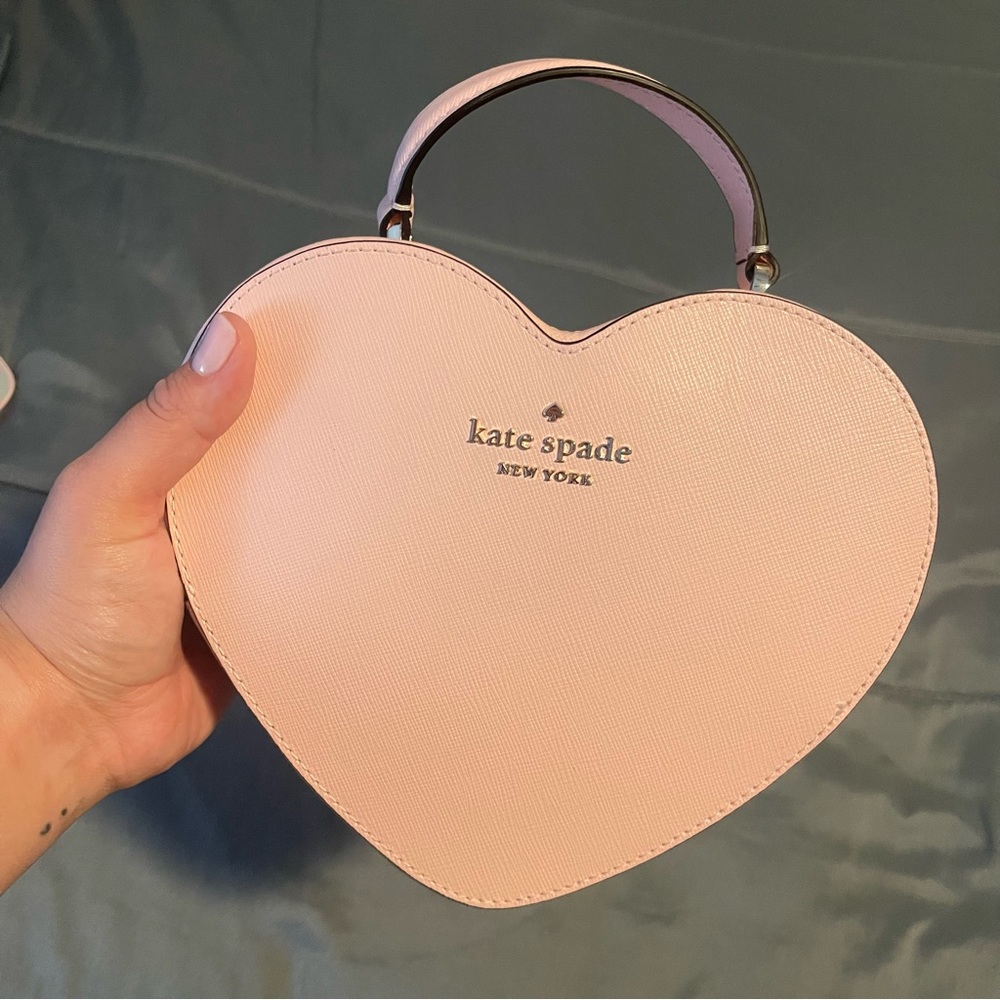 Kate Spade Love Shack Heart Purse Crossbody In Chalk Pink